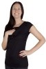 MijaCulture – Elegant nad flirty maternity and nursing shirt top Short sleeve 4003/M18 Black